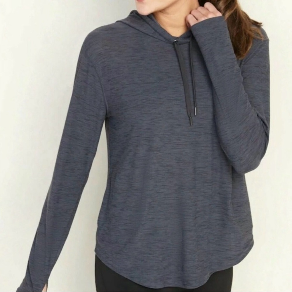 Old Navy Active Charcoal Women’s Breathe On Slub-Knit Pullover Hoodie - Medium